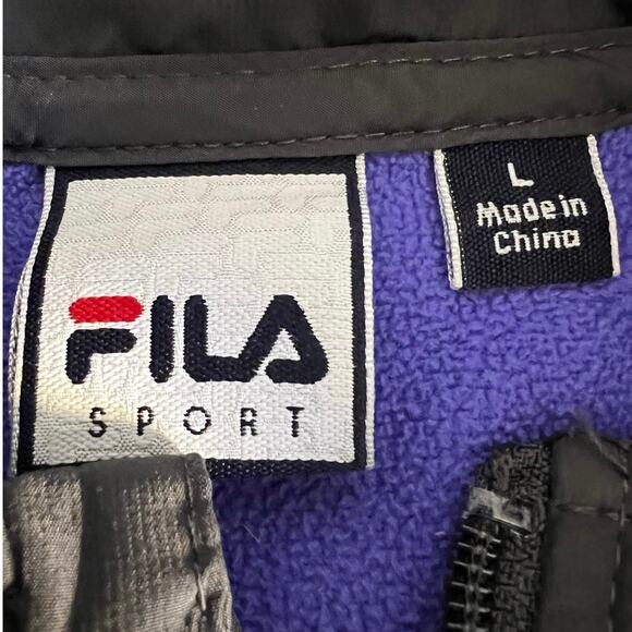 Fila Sport Purple and Gray Fleece Full Zip  Activewear Utility Jacket Size L - Picture 8 of 10